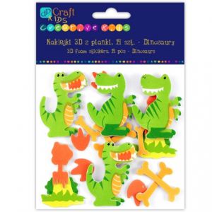 Naklejki z pianki dpCraft, Dinozaury, 14szt